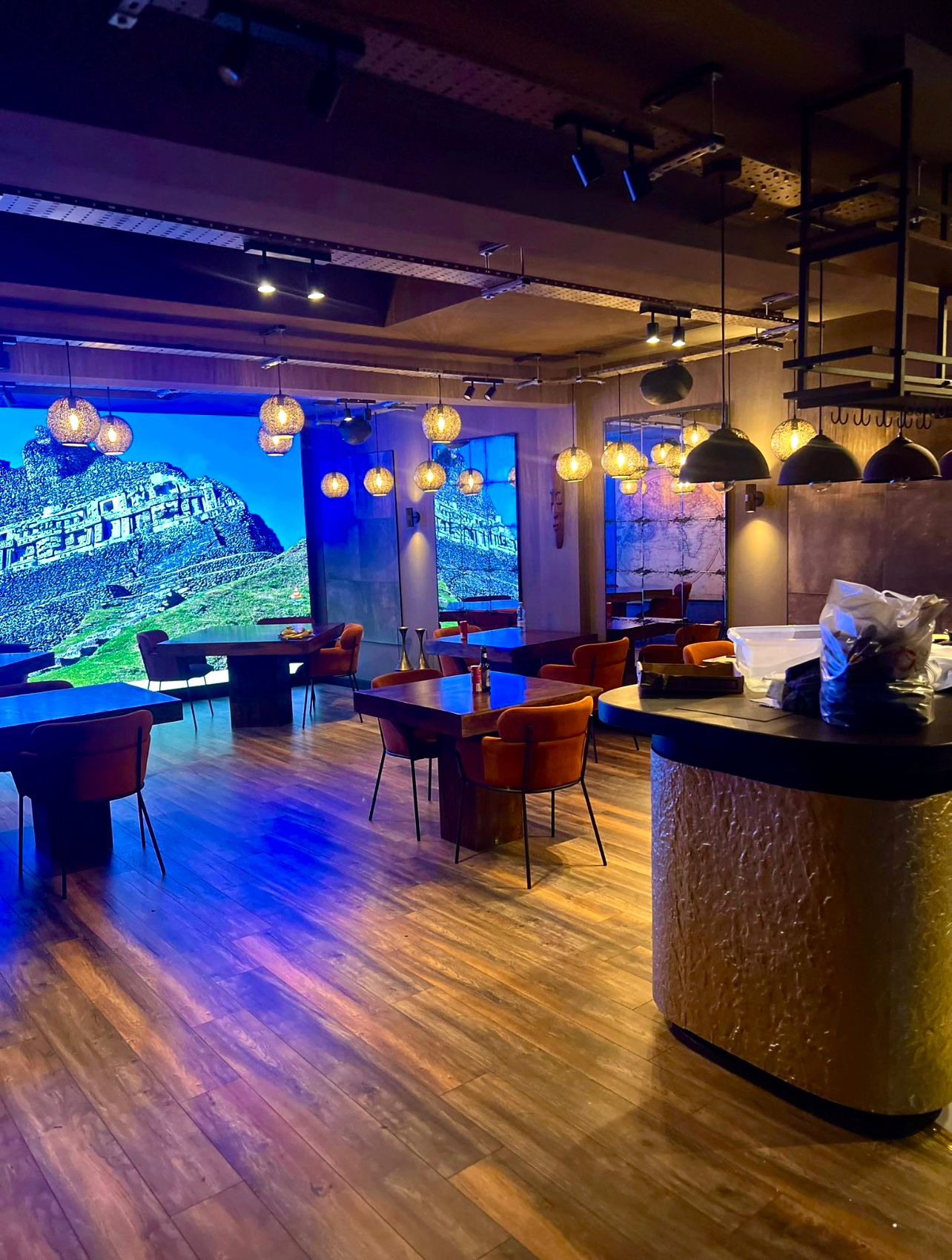 Bar & restaurant track and pendant lighting